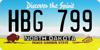 ND license plate HBG799