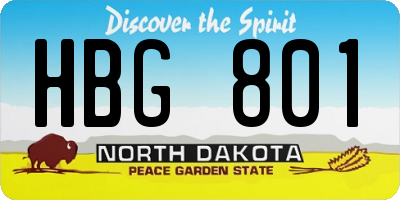 ND license plate HBG801