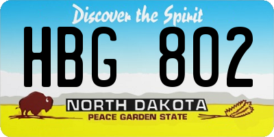 ND license plate HBG802