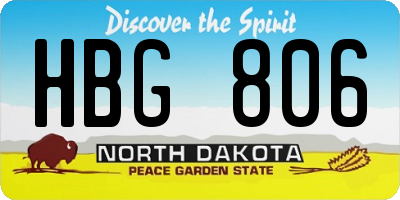 ND license plate HBG806