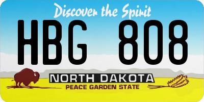 ND license plate HBG808