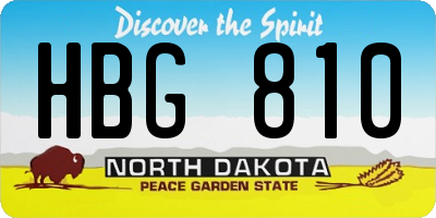 ND license plate HBG810