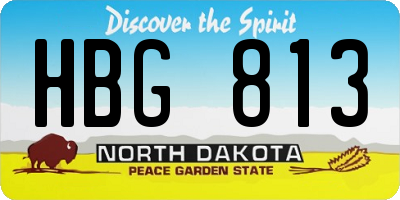 ND license plate HBG813