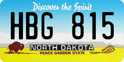 ND license plate HBG815