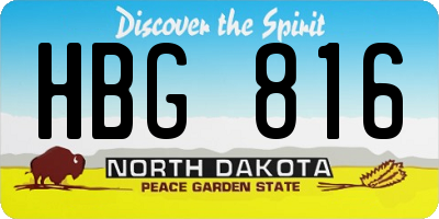ND license plate HBG816
