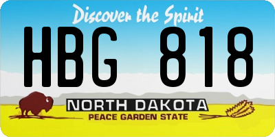 ND license plate HBG818