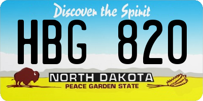 ND license plate HBG820