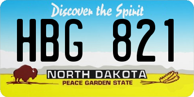 ND license plate HBG821