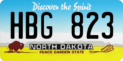 ND license plate HBG823