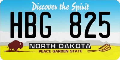 ND license plate HBG825