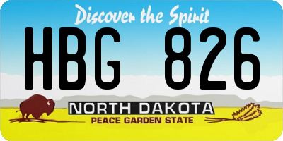 ND license plate HBG826