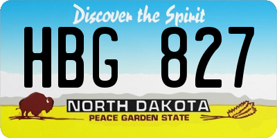 ND license plate HBG827