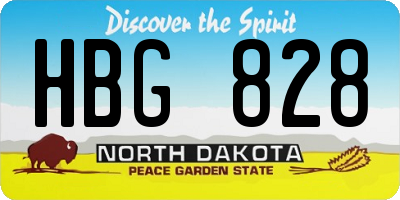 ND license plate HBG828