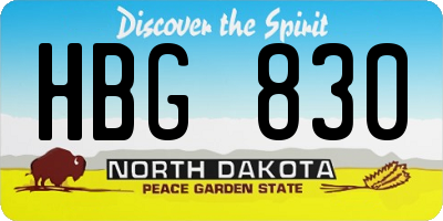 ND license plate HBG830