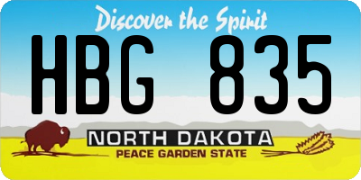 ND license plate HBG835