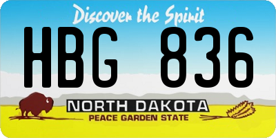 ND license plate HBG836