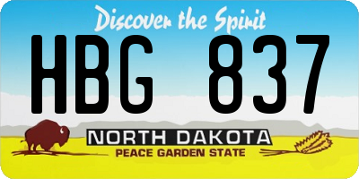 ND license plate HBG837