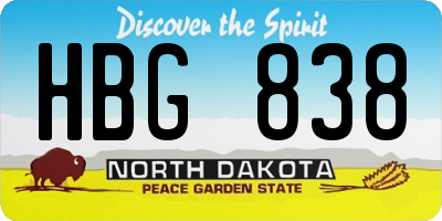 ND license plate HBG838