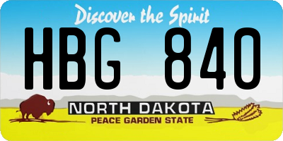 ND license plate HBG840