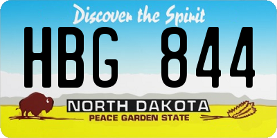 ND license plate HBG844