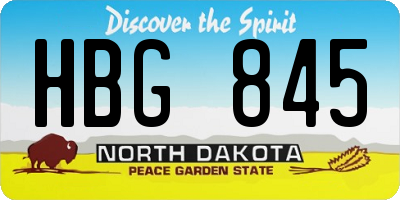 ND license plate HBG845