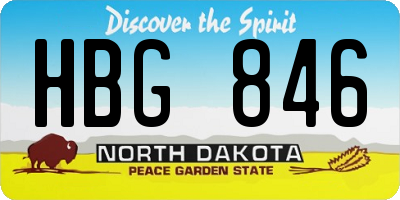 ND license plate HBG846