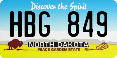 ND license plate HBG849