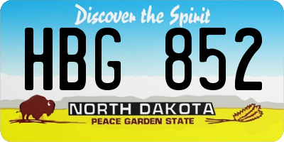 ND license plate HBG852