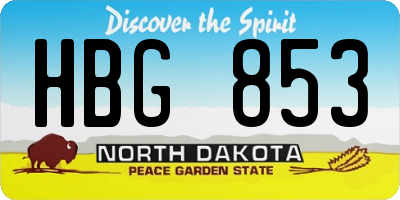 ND license plate HBG853