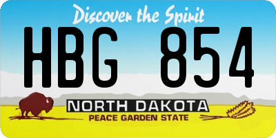 ND license plate HBG854