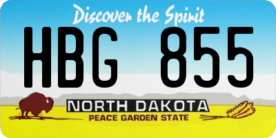 ND license plate HBG855