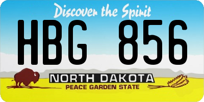 ND license plate HBG856