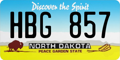 ND license plate HBG857