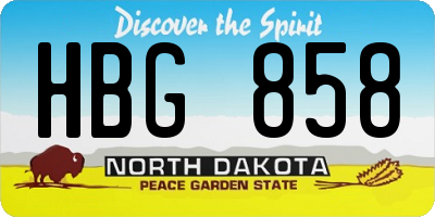 ND license plate HBG858