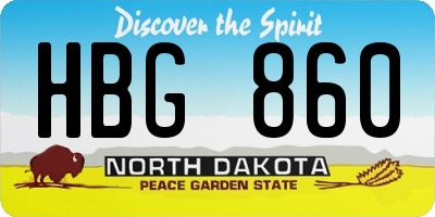 ND license plate HBG860