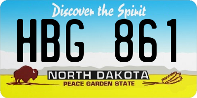 ND license plate HBG861