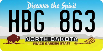 ND license plate HBG863