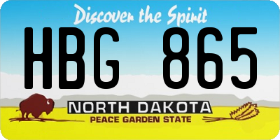 ND license plate HBG865