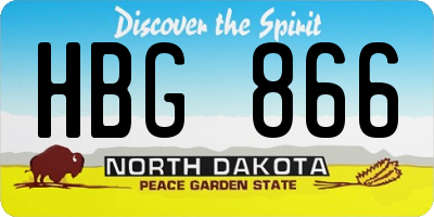 ND license plate HBG866