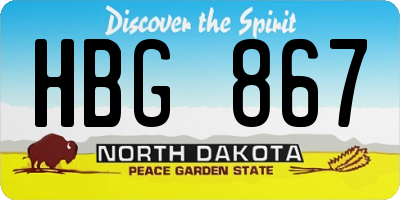 ND license plate HBG867