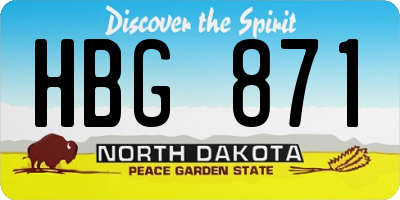 ND license plate HBG871