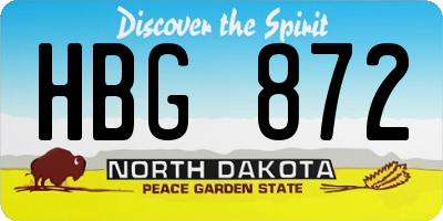 ND license plate HBG872