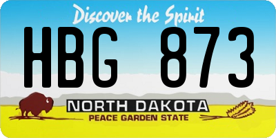 ND license plate HBG873