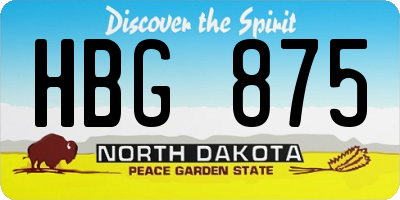 ND license plate HBG875