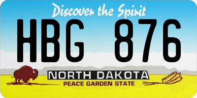 ND license plate HBG876