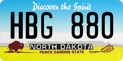 ND license plate HBG880