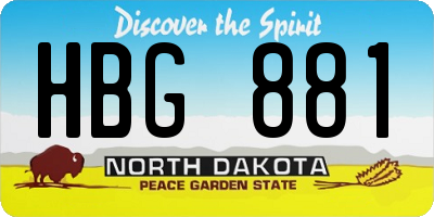 ND license plate HBG881