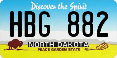 ND license plate HBG882