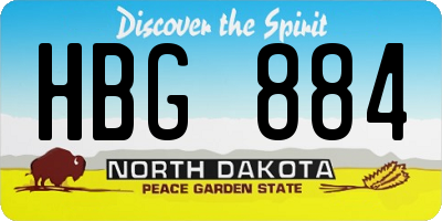 ND license plate HBG884