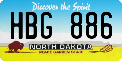 ND license plate HBG886